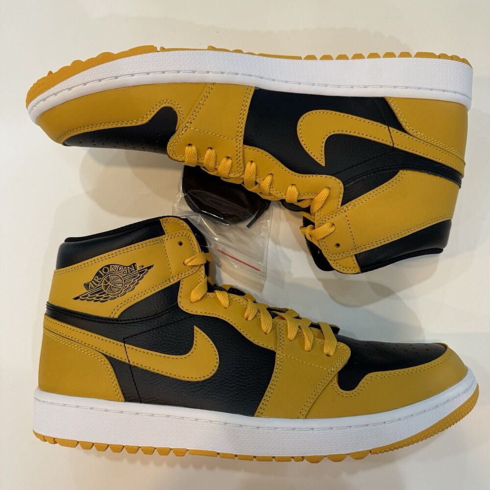 Nike Air Jordan 1 Golf High Pollen Black/Yellow Men's Size 13 DQ0660-100 - Picture 5 of 10